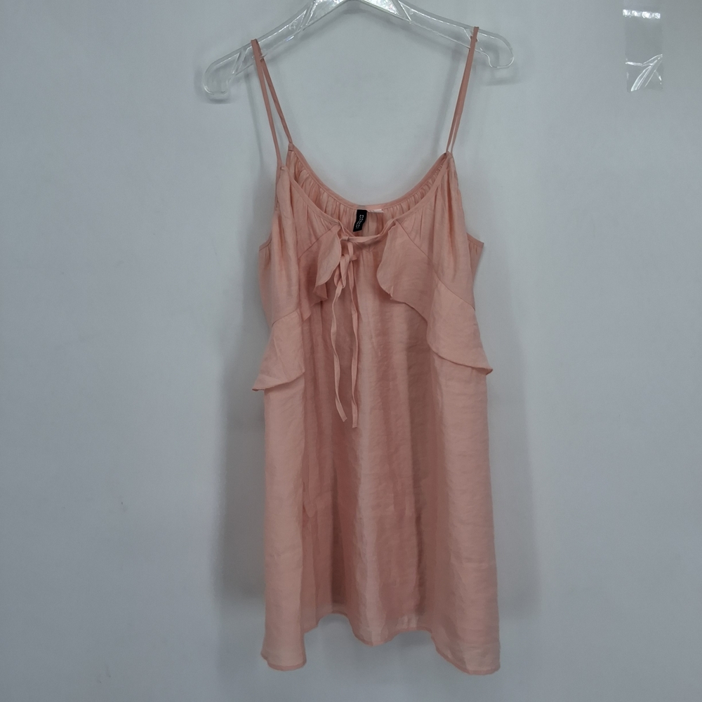 H&M DIVIDED MEDIUM Pink Sleeveless TOP with Ruffle Detail